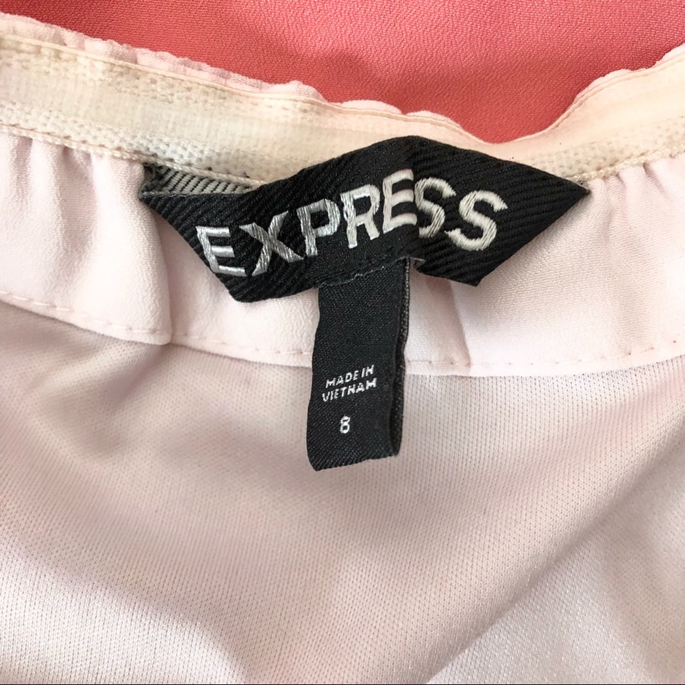 Pink & Coral Ruffle Trim Strapless Dress - Picture 10 of 13